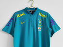 CAMISA PRÉ TREINO BRASIL 2021/22-RETRÔ MASCULINA - AZUL